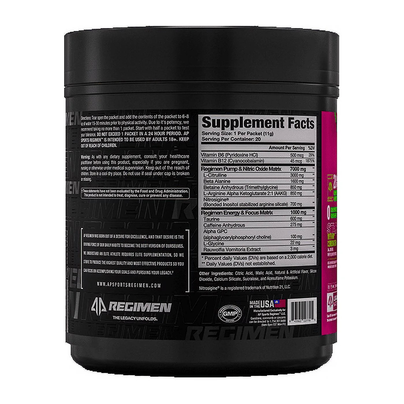 Alpha Prime Supplements Sports Regimen Pre-Workout Powder Packets for Laser Focus and Energy, Watermelon Pop (20 Packets)