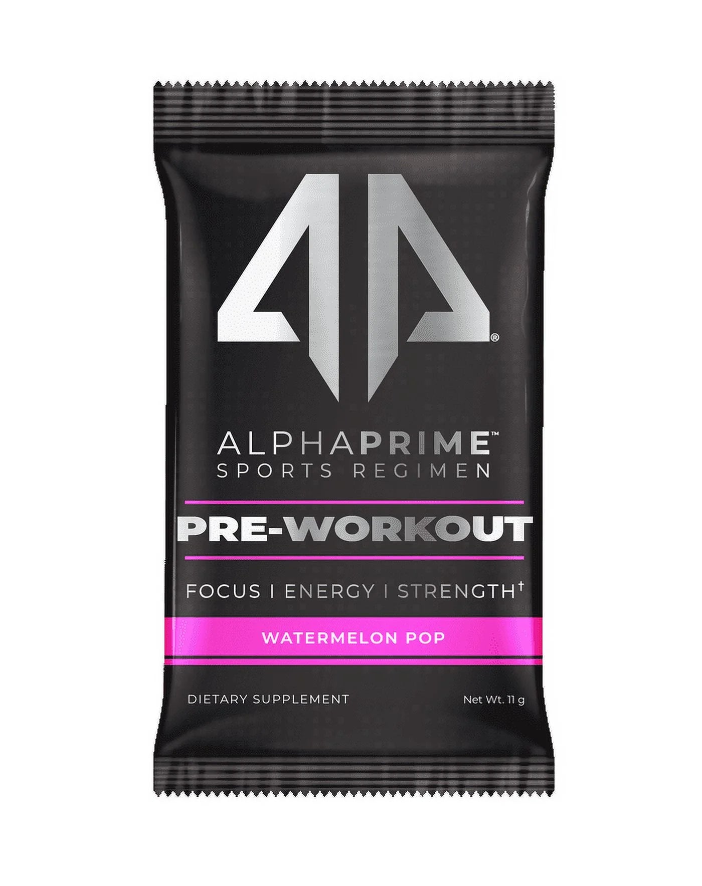 Alpha Prime Supplements Sports Regimen Pre-Workout Powder Packets for Laser Focus and Energy, Watermelon Pop (20 Packets)