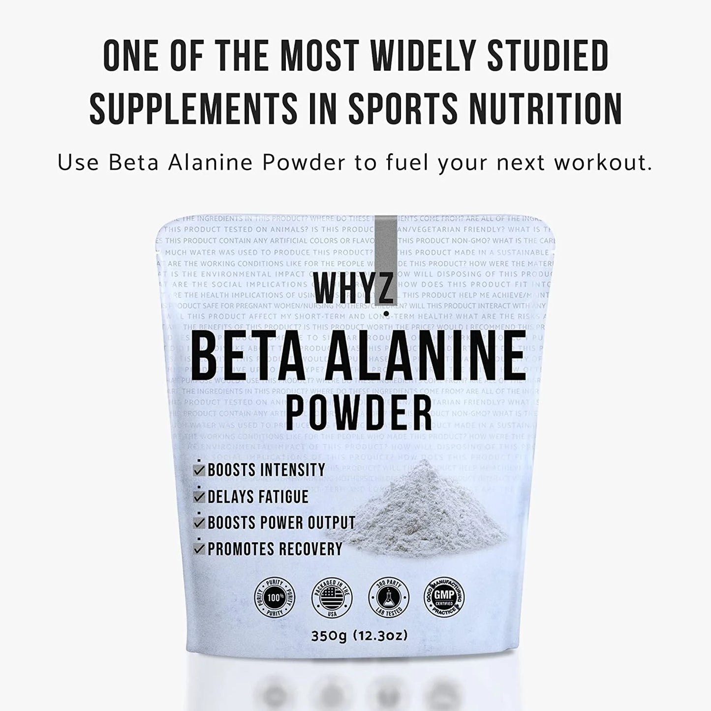 Beta Alanine Powder, 350G, Recovery Boosting & Pre Workout Powder, 467 Servings