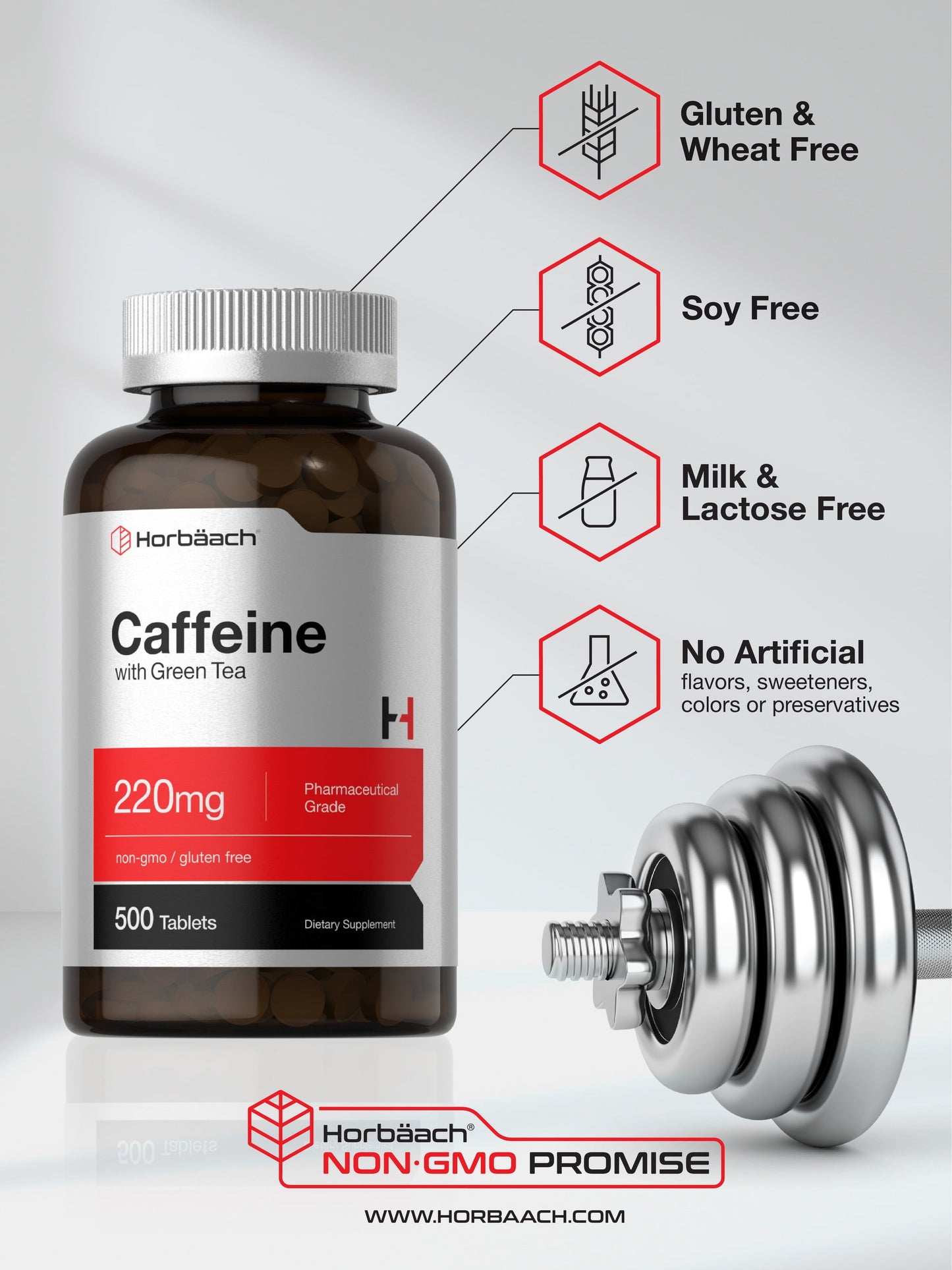 Caffeine Pills 220Mg with Green Tea | 500 Vegetarian Tablets
