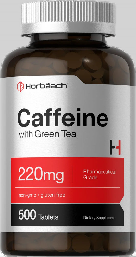 Caffeine Pills 220Mg with Green Tea | 500 Vegetarian Tablets 