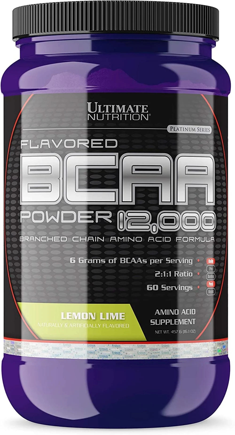 Flavored BCAA Powder 12,000, Amino Acids Supplements for Muscle Recovery,60, Lemon Lime