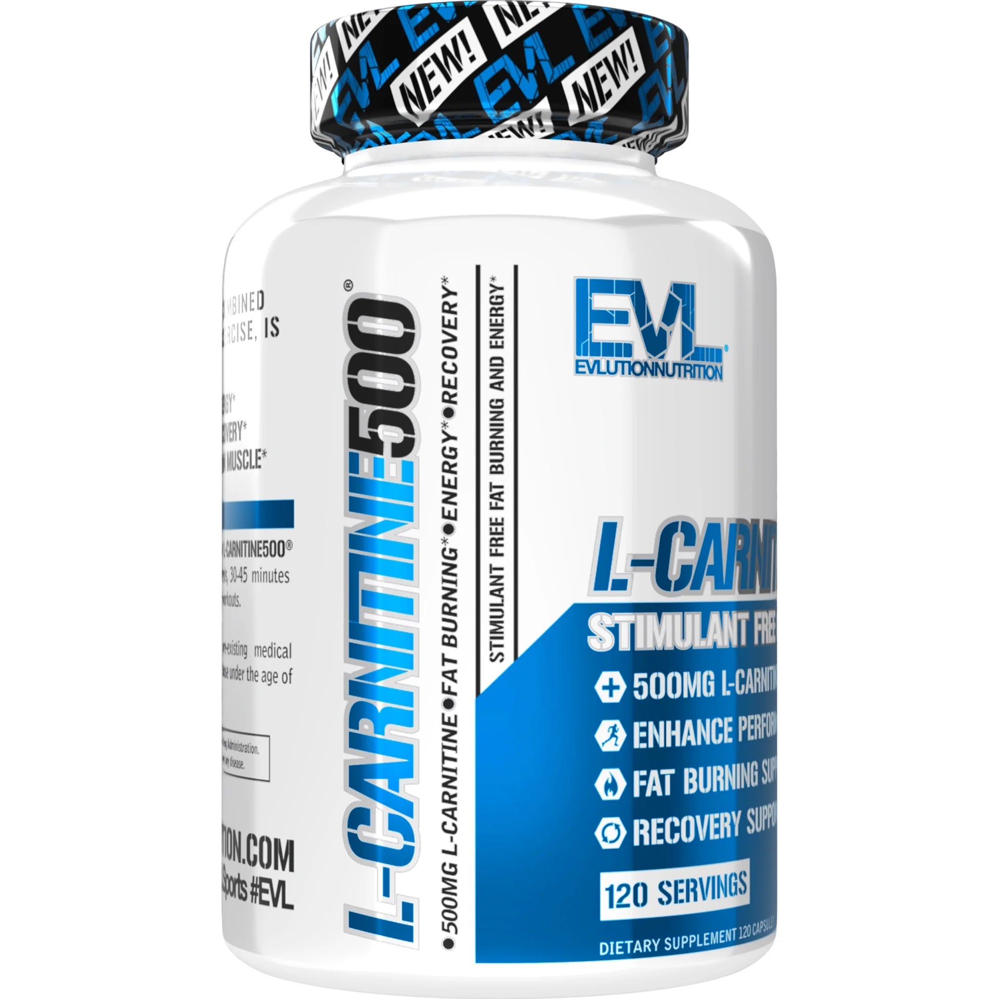 L-Carnitine 500Mg Capsules -  Stimulant Free L-Carnitine Fat Burner 120 Servings - Acetyl L-Carnitine Supplement