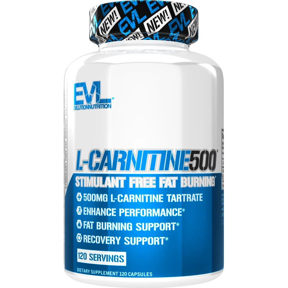 L-Carnitine 500Mg Capsules -  Stimulant Free L-Carnitine Fat Burner 120 Servings - Acetyl L-Carnitine Supplement