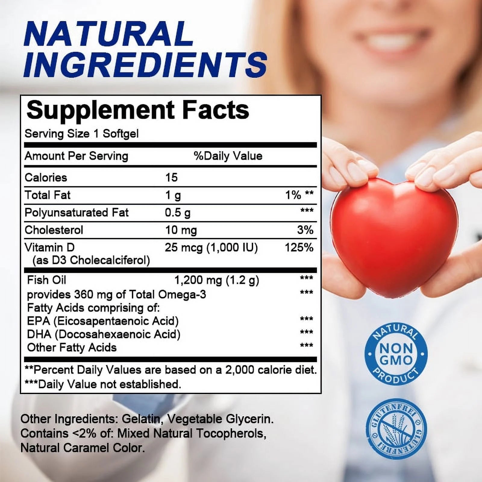 (2 PACK) Omega 3 Fish Oil Supplement | Rich in EPA & DHA Omega-3 Bones and Joints Support | 120 Count